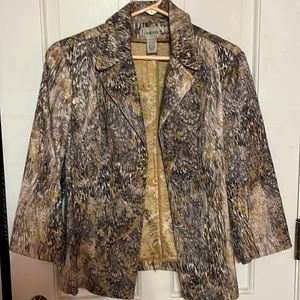 Chicos ladies jacket.  Size 1.  Blue grey gold hues.